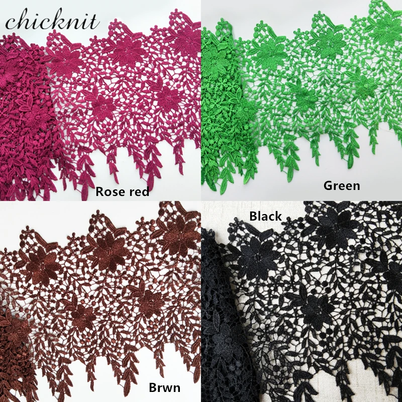 CHICKNIT Width 29cm fashion Multiple colors guipure Embroidered lace fabric Wedding Dress excipient Headscarf accessories JD1
CHICKNIT Width 29cm fashion Multiple colors guipure Embroidered lace fabric Wedding Dress excipient Headscarf accessories JD1