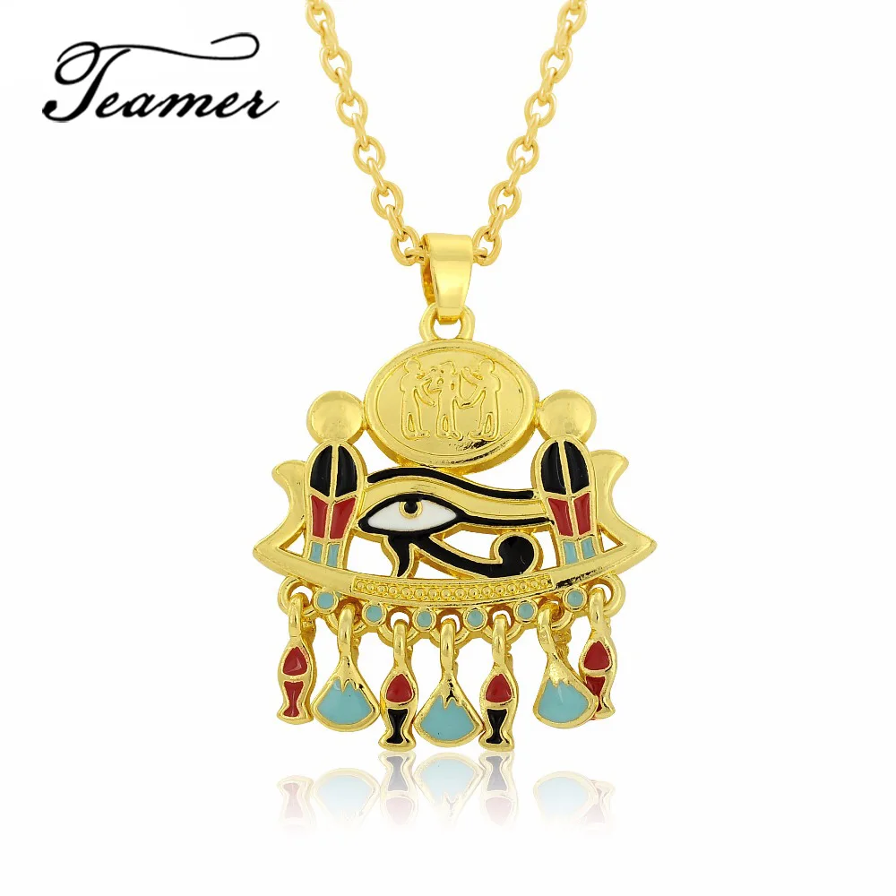 Teamer Golden Dual Winged Scarab Amulet Eye of Horus Enamel Pedant Necklace Ancient Egyptian Style Regious Jewelry
Teamer Golden Dual Winged Scarab Amulet Eye of Horus Enamel Pedant Necklace Ancient Egyptian Style Regious Jewelry
