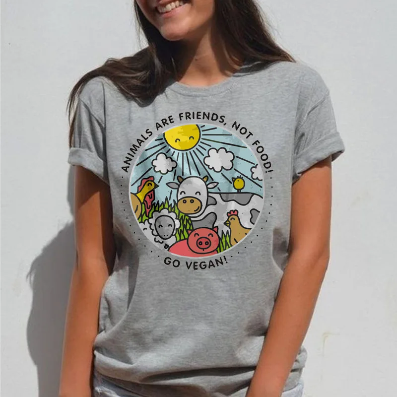 2019 Animals Are Friends Not Food T-shirt Go Vegan Vintage T-shirt Vegan Shirt Vegetarian Natural Cute Tops Hippie T-shirt
2019 Animals Are Friends Not Food T-shirt Go Vegan Vintage T-shirt Vegan Shirt Vegetarian Natural Cute Tops Hippie T-shirt