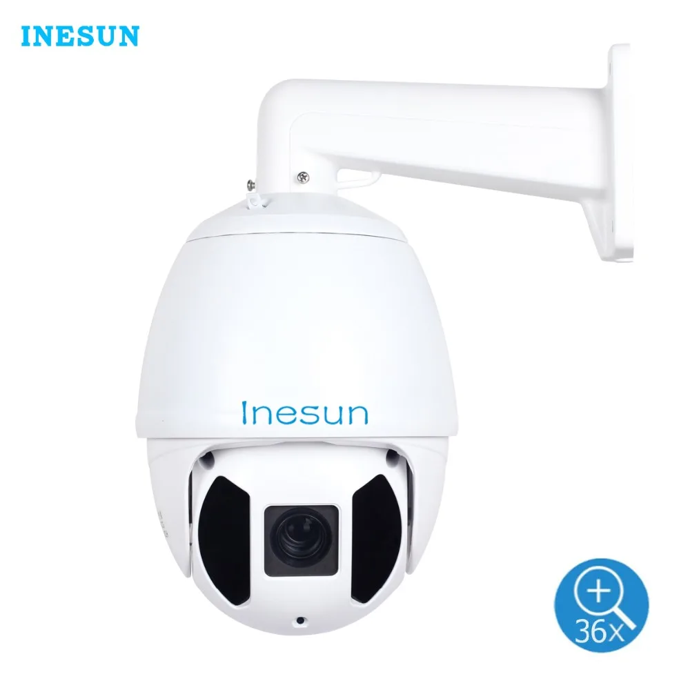 

Inesun Outdoor PTZ IP Camera 36X Optical Zoom 7 inch 5MP Super HD 2592x1944 High Speed Dome Camera IR Laser Leds up to 660ft