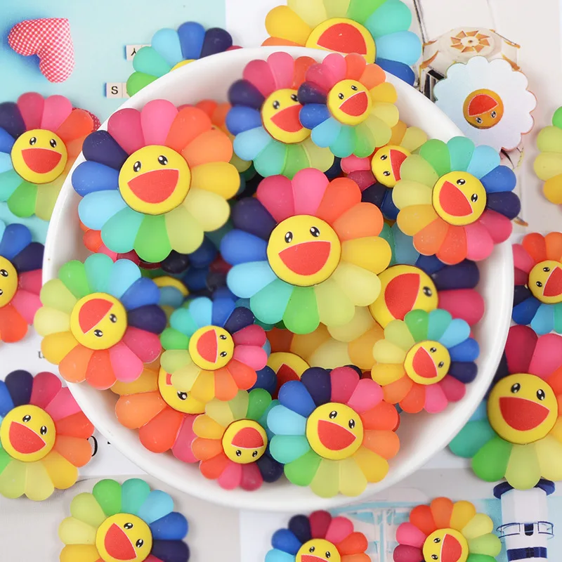 10pcs Resin Colorful Smiley Sun Flower Flatback Flat back Cabochon Scrapbook Craft Embellishments Diy Phone Hairbow Accessories
10pcs Resin Colorful Smiley Sun Flower Flatback Flat back Cabochon Scrapbook Craft Embellishments Diy Phone Hairbow Accessories