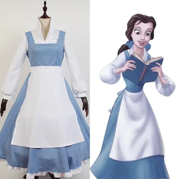 Movie Beauty and the Beast Princess Belle Blue Maid Apron dress Cosplay Costume servant dress full set
Movie Beauty and the Beast Princess Belle Blue Maid Apron dress Cosplay Costume servant dress full set