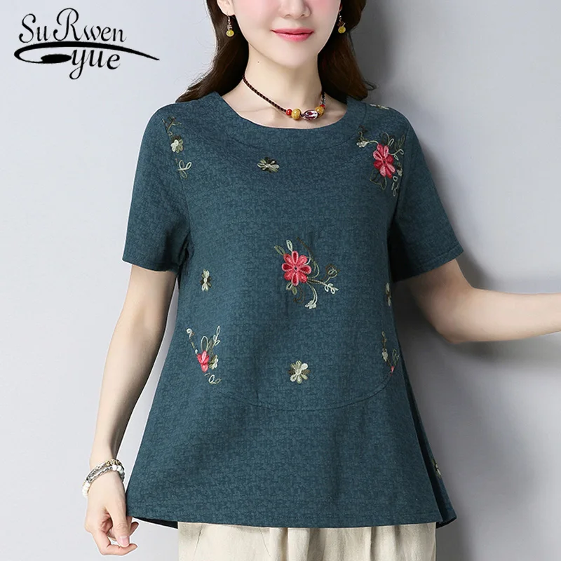 new 2019 fashion floral embroidery cotton women blouse shirt plus size women's clothing blusas summer women tops shirts D868 30
new 2019 fashion floral embroidery cotton women blouse shirt plus size women's clothing blusas summer women tops shirts D868 30