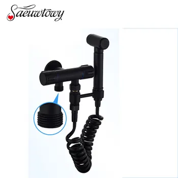 Saeuwtowy Black Bidet Faucet Toilet Flush Wall Mounted Brass Material Double handle dual Control 1/2 Connection
Saeuwtowy Black Bidet Faucet Toilet Flush Wall Mounted Brass Material Double handle dual Control 1/2 Connection