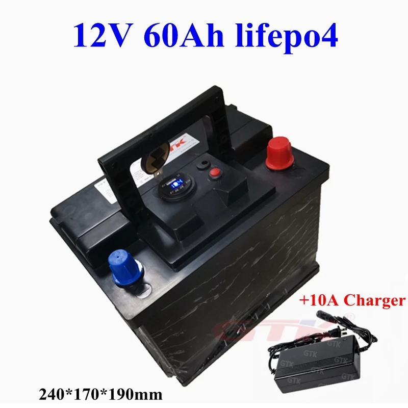 12v 60ah lifepo4 battery pack Inverter Boost Portable Battery for car ebike motorbike UPS lead acid battery+10A Charger
12v 60ah lifepo4 battery pack Inverter Boost Portable Battery for car ebike motorbike UPS lead acid battery+10A Charger