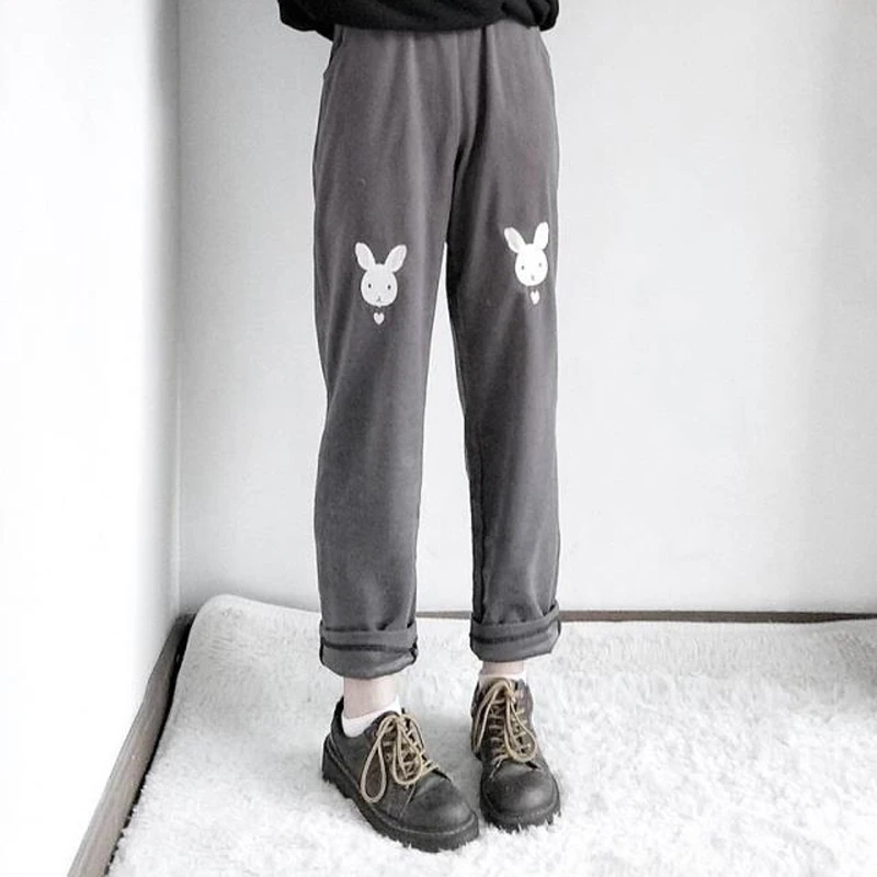 Cute Cartoon Rabbit Cute Women's Full Length Pants Winter Warm Trousers Casual 2018 Autumn Korean Color Grey & Black
Cute Cartoon Rabbit Cute Women's Full Length Pants Winter Warm Trousers Casual 2018 Autumn Korean Color Grey & Black
