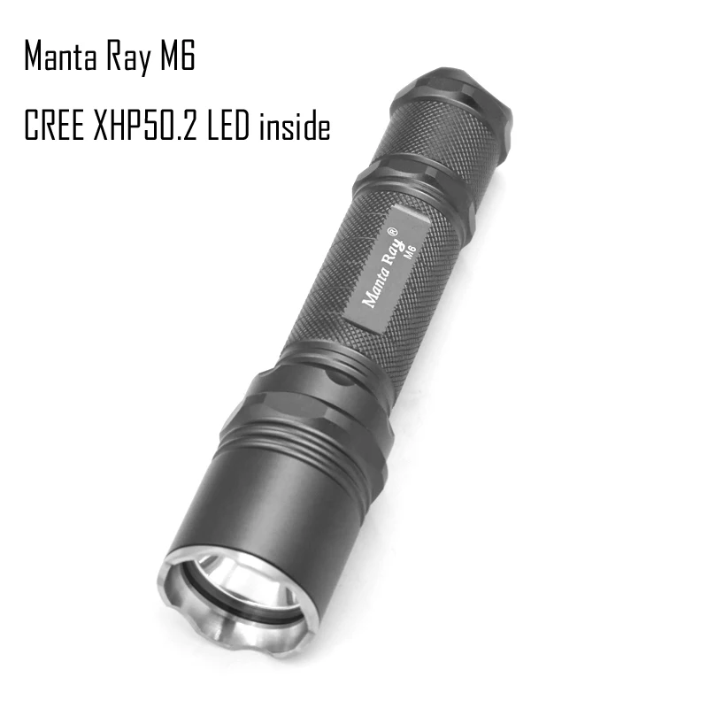 Manta Ray M6 Titanium LED flashlight, CREE XHP50.2 3V LED inside,DTP copper plate,7135 biscotti driver
Manta Ray M6 Titanium LED flashlight, CREE XHP50.2 3V LED inside,DTP copper plate,7135 biscotti driver