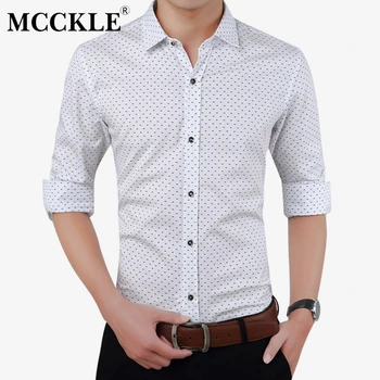 MCCKLE 2018 New Autumn Fashion Men Clothes Slim Fit Men Long Sleeve Shirt Men Polka Dot Casual Men Shirt Social Plus Size M-5XL 
MCCKLE 2018 New Autumn Fashion Men Clothes Slim Fit Men Long Sleeve Shirt Men Polka Dot Casual Men Shirt Social Plus Size M-5XL