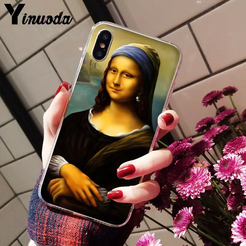 Van Gogh Mona Lisa Funny Art Girl with a pear earing