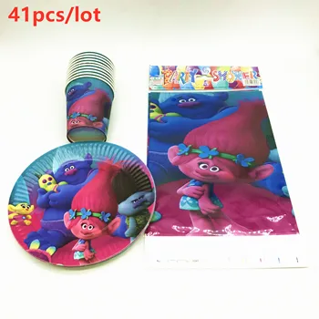 41Pcs Trolls Cartoon Theme design Disposable Paper Cups Plates Tablecloth kids Girls Boy Favor Birthday Party Tableware supplies
41Pcs Trolls Cartoon Theme design Disposable Paper Cups Plates Tablecloth kids Girls Boy Favor Birthday Party Tableware supplies