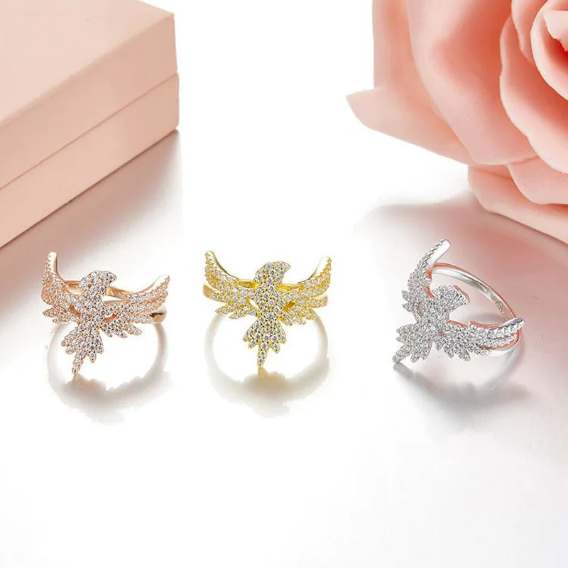 SLJELY 925 Sterling Silver Falcon Finger Rings Women Mirco Cubic Zirconia Stones Rose Gold Sliver Gold Color Eagle Ring Jewelry
SLJELY 925 Sterling Silver Falcon Finger Rings Women Mirco Cubic Zirconia Stones Rose Gold Sliver Gold Color Eagle Ring Jewelry
