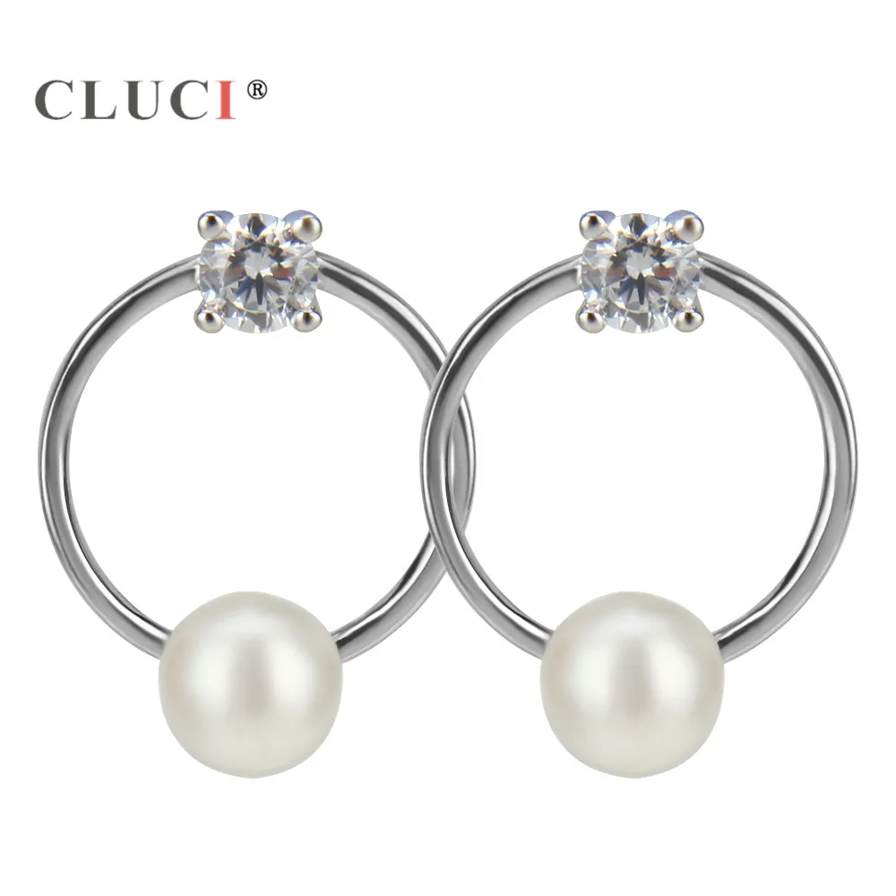 CLUCI natural freshwater pearl stud earrings women 925 sterling silver earring clear zircons wedding jewelry for girl birthday
CLUCI natural freshwater pearl stud earrings women 925 sterling silver earring clear zircons wedding jewelry for girl birthday
