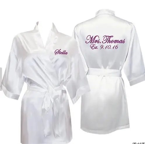 Personalize glitter name date printed wedding Bride Bridesmaid satin pajamas robes bridal shower kiminos gifts party decorations
Personalize glitter name date printed wedding Bride Bridesmaid satin pajamas robes bridal shower kiminos gifts party decorations