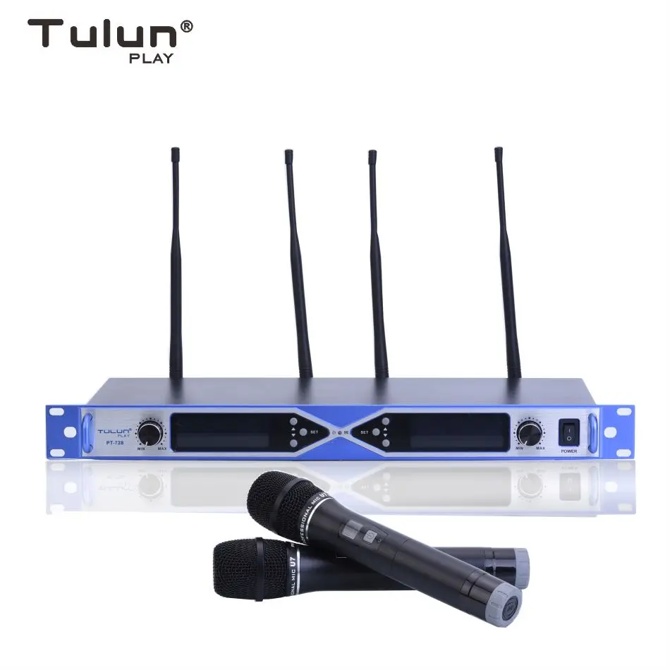 2X100Channel UHF True diversity Handheld Wireless Microphone Above 150 Meters Tulun Play PT728
2X100Channel UHF True diversity Handheld Wireless Microphone Above 150 Meters Tulun Play PT728