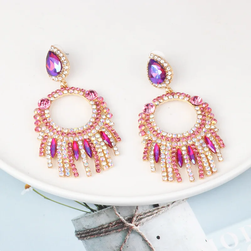Luxury Colorful Glass Fringed Drop Earrings for Women Unique Wedding Jewelry New Brand Crystal Tassel Statement Geometric Brinco
Luxury Colorful Glass Fringed Drop Earrings for Women Unique Wedding Jewelry New Brand Crystal Tassel Statement Geometric Brinco