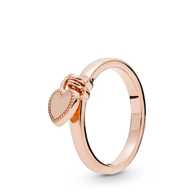 Spring Rose Golden Jewelry Love Lock Ring Fashion Sterling Silver Rings Jewelry Dangling Signature Heart Women Rings for Wedding
Spring Rose Golden Jewelry Love Lock Ring Fashion Sterling Silver Rings Jewelry Dangling Signature Heart Women Rings for Wedding