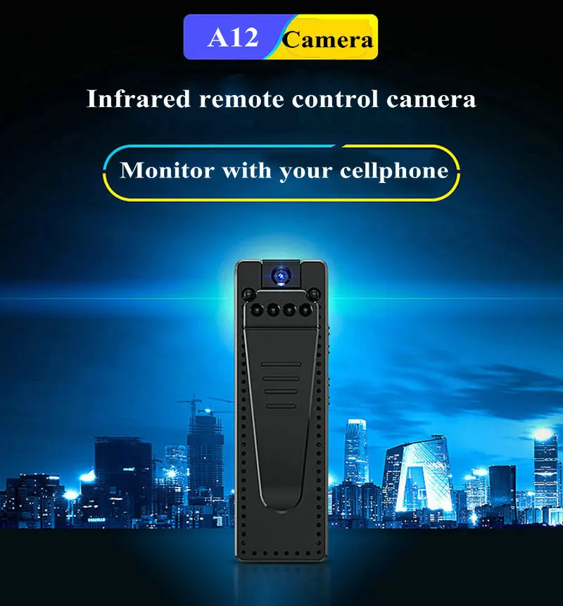 A12 1080P Mini Camera Voice Audio Recorder Night Vision APP Remote Camcorder DVR Wide Angle 170 Degree
A12 1080P Mini Camera Voice Audio Recorder Night Vision APP Remote Camcorder DVR Wide Angle 170 Degree