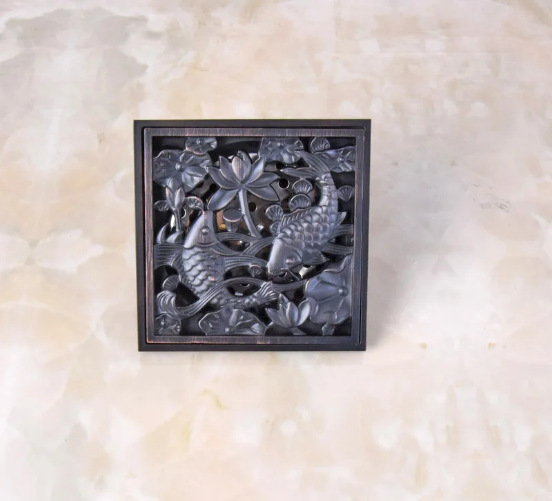 Черное масло втирают античная латунь Резные двойная рыба шаблон Ванная комната Душ слив 4 "квадратный Трап отходов решетки ahr039
Черное масло втирают античная латунь Резные двойная рыба шаблон Ванная комната Душ слив 4 "квадратный Трап отходов решетки ahr039