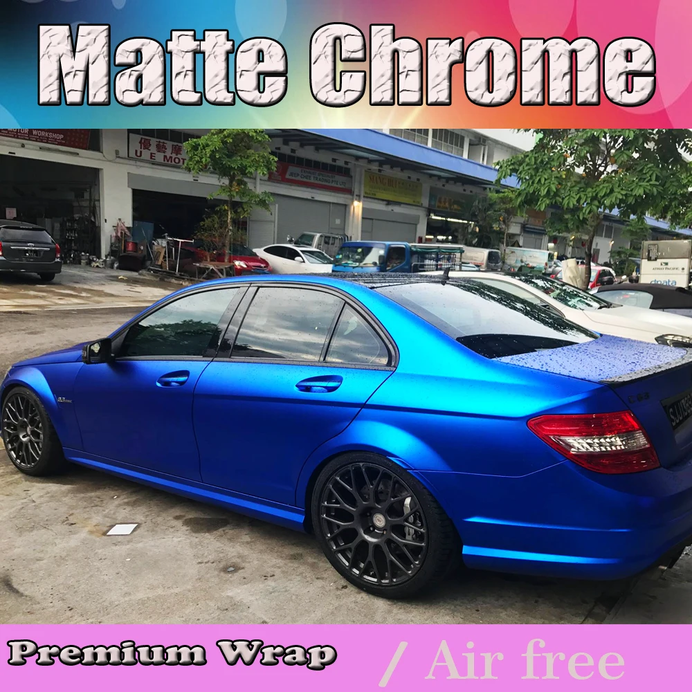 Luxury Blue Satin Chrome Vinyl Wrap Car Wrap Film For Vehicle styling With Air Rlease / matt chrome cast Foil Size 1.52x20m/Roll
Luxury Blue Satin Chrome Vinyl Wrap Car Wrap Film For Vehicle styling With Air Rlease / matt chrome cast Foil Size 1.52x20m/Roll