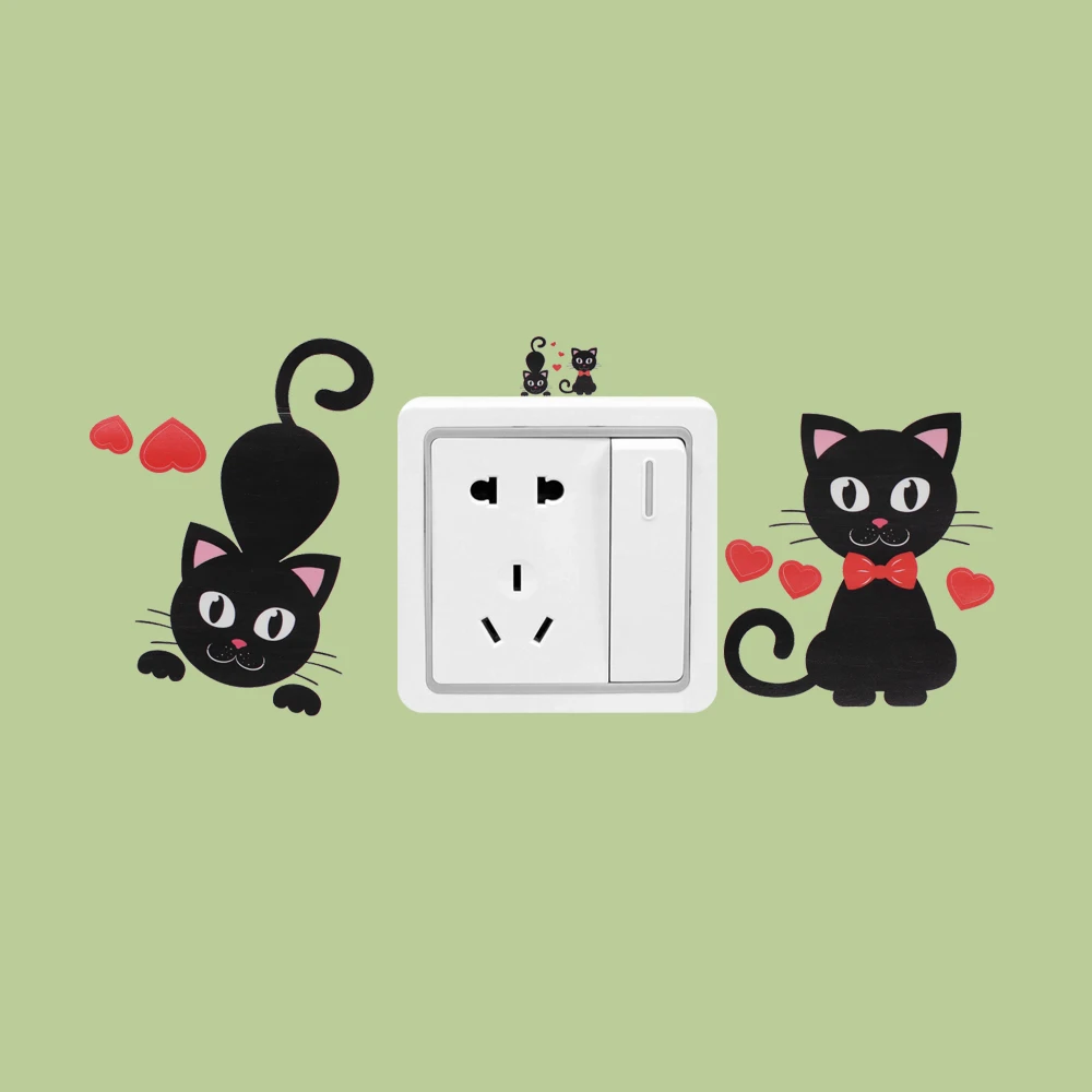 1 PC DIY Cartoon Animals Black Cat Wall Sticker Removable Switch Stickers Home Decor kids room Living room Mural Art Decal
1 PC DIY Cartoon Animals Black Cat Wall Sticker Removable Switch Stickers Home Decor kids room Living room Mural Art Decal