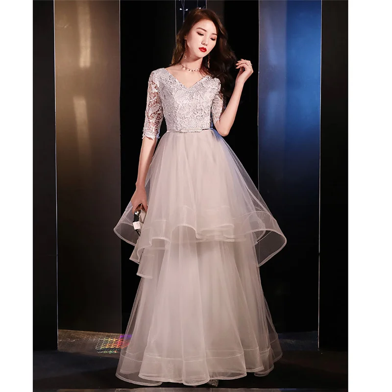 It's YiiYa Women Party Dresses 2019 Embroid Lace Backless Long Evening Dress V-neck Half Sleeve Robe de Soiree Plus Size E477 
It's YiiYa Women Party Dresses 2019 Embroid Lace Backless Long Evening Dress V-neck Half Sleeve Robe de Soiree Plus Size E477