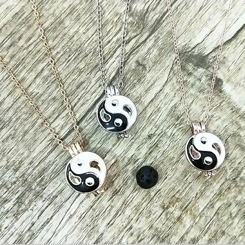 Eight Diagrams Locket Necklace Black Lava Stone Aroma Essential Oil Diffuser Necklace 5pcs Cotton Pads Aromatherapy Jewelry
Eight Diagrams Locket Necklace Black Lava Stone Aroma Essential Oil Diffuser Necklace 5pcs Cotton Pads Aromatherapy Jewelry