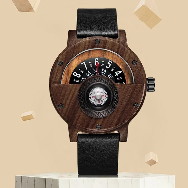Creative Men Watch Walnut Wood Clock Leather Real Natural Rosewood Mens Wrist Watch Male Compass Turntable Wooden Wristwatch
Creative Men Watch Walnut Wood Clock Leather Real Natural Rosewood Mens Wrist Watch Male Compass Turntable Wooden Wristwatch