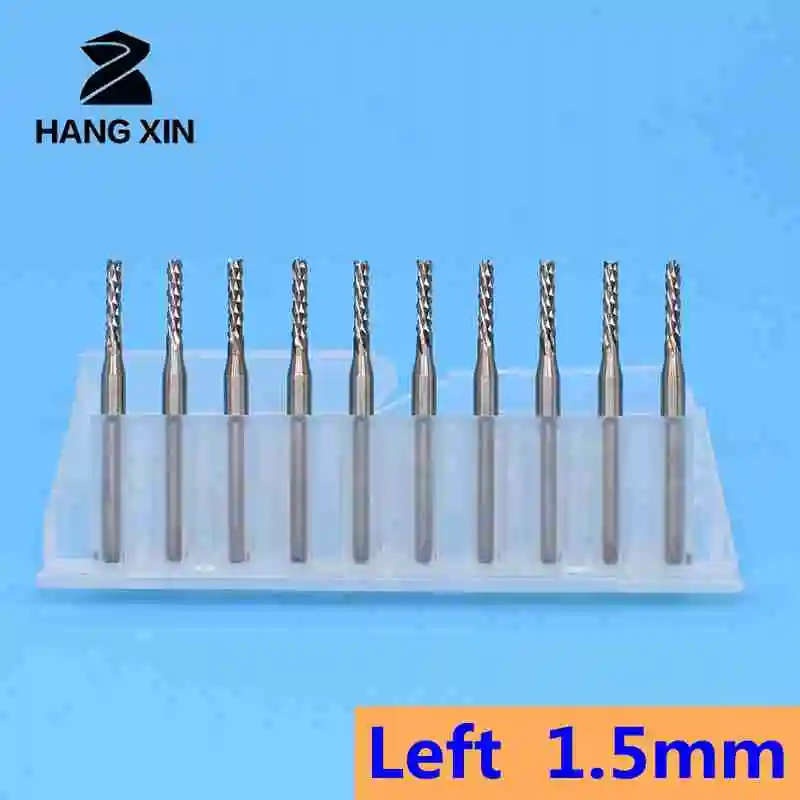Tungsten carbide PCB milling cutter 1.5mm 1.6mm 2.0mm 10PCS Titanium left milling cutter, CNC router wood cutting tool
Tungsten carbide PCB milling cutter 1.5mm 1.6mm 2.0mm 10PCS Titanium left milling cutter, CNC router wood cutting tool