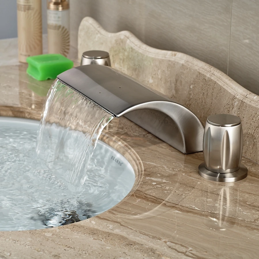 Wholesale And Retail Brand NEW Luxury Brushed Nickel Waterfall Bathroom Basin Faucet Double Handle Mixer Tap
Wholesale And Retail Brand NEW Luxury Brushed Nickel Waterfall Bathroom Basin Faucet Double Handle Mixer Tap