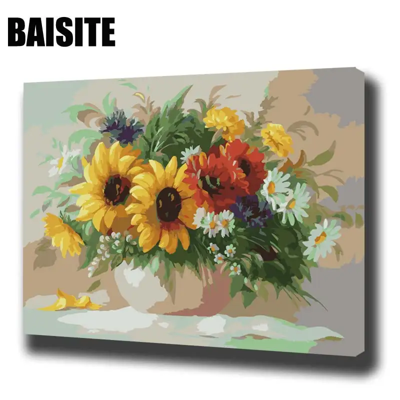 BAISITE DIY Framed Oil Painting By Numbers Flowers Pictures Canvas Painting For Living Room Wall Art Home Decor E251
BAISITE DIY Framed Oil Painting By Numbers Flowers Pictures Canvas Painting For Living Room Wall Art Home Decor E251
