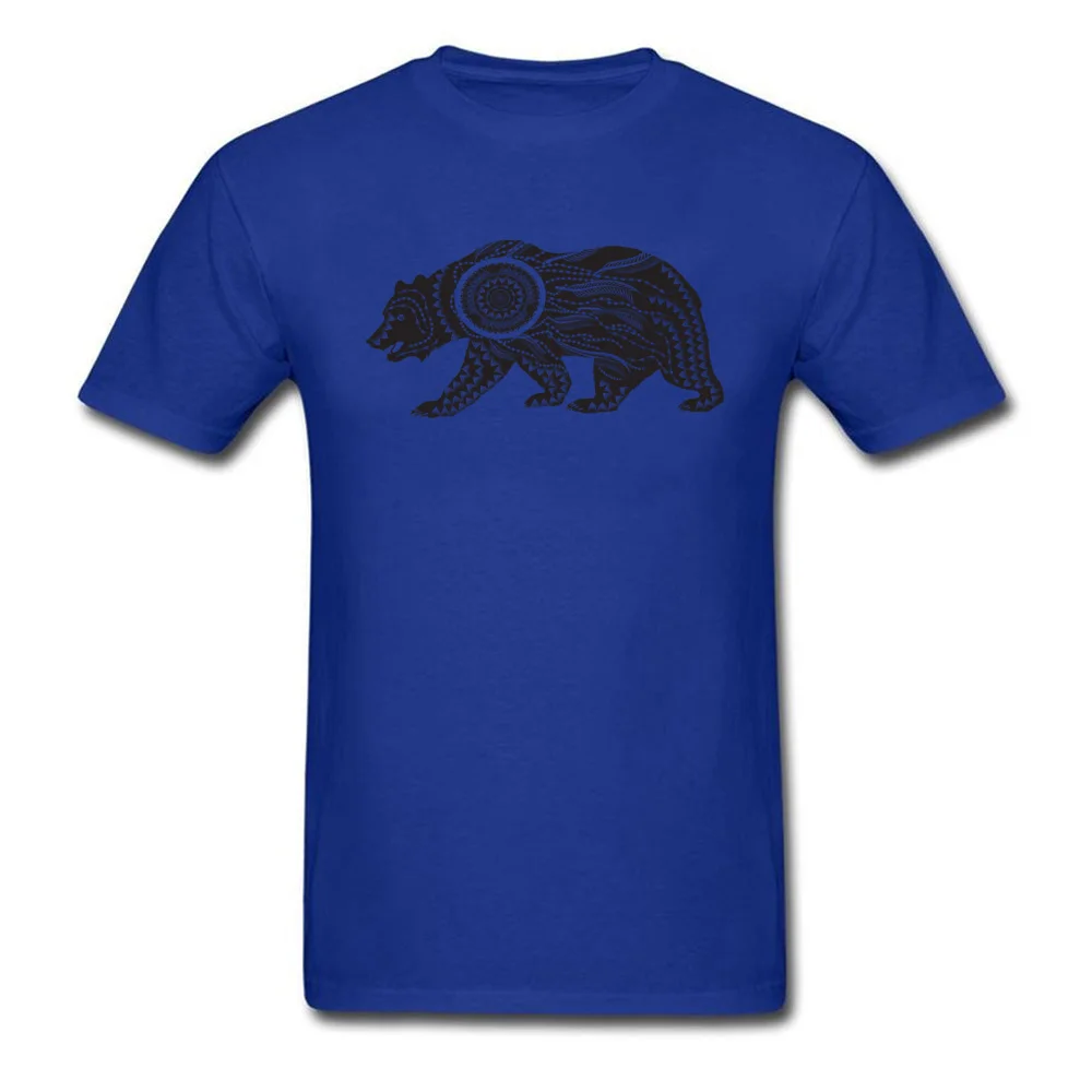Ornamental Bear Mens 2018 Fashion Design Tops Shirt Round Collar Summer/Autumn Cotton Fabric Tshirts Custom Short Sleeve Tshirts Ornamental Bear blue
