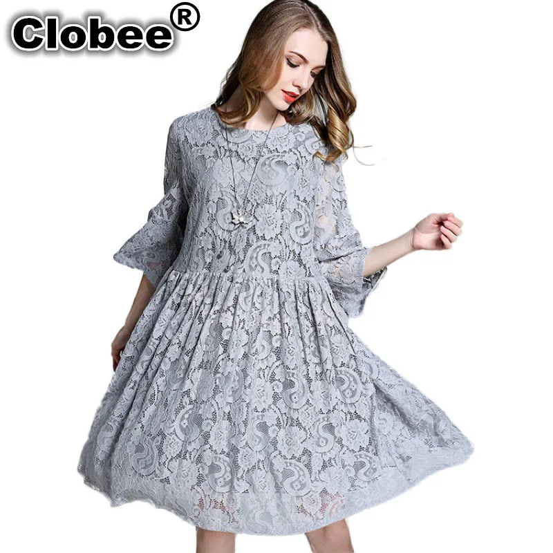 Party Swing Flared Oversize Babydoll Lace Dress Plus Size Women Clothing Three Quarter Sleeve Midi Dresses Grey Blue xl-4xl
Party Swing Flared Oversize Babydoll Lace Dress Plus Size Women Clothing Three Quarter Sleeve Midi Dresses Grey Blue xl-4xl