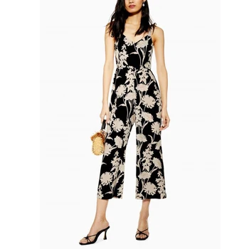 Summer women's jumpsuit casual flower print bow decorative sling jumpsuit
Summer women's jumpsuit casual flower print bow decorative sling jumpsuit
