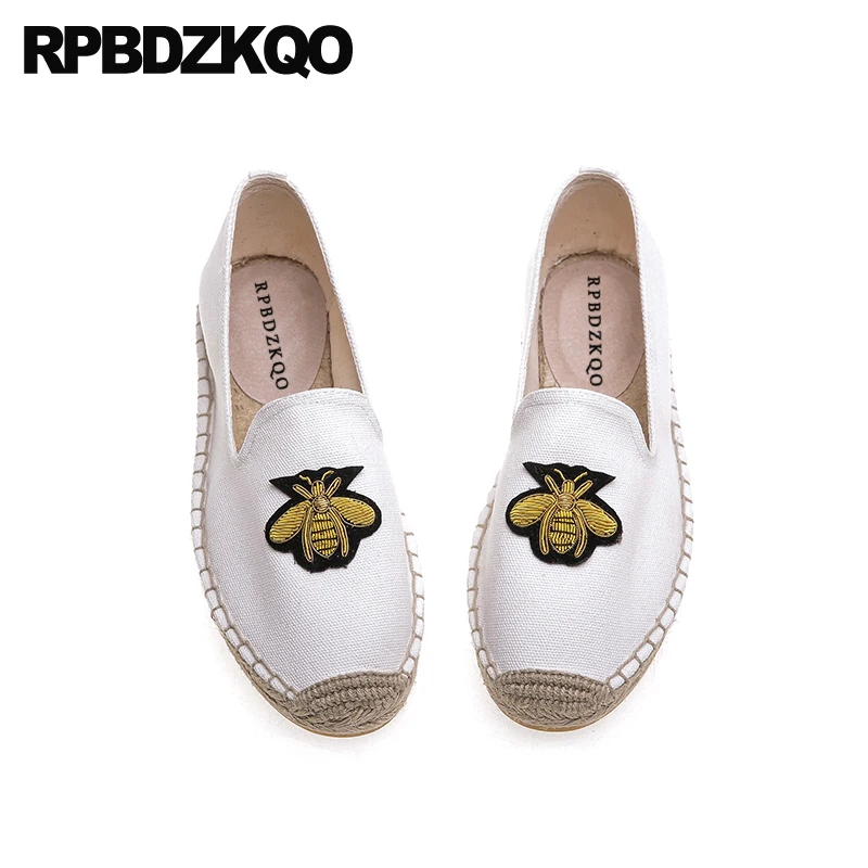 Women Flats Bee Breathable Shoes Jeans Round Toe Loafers Summer Yellow Denim Hemp Slip On Printed White Blue Canvas Espadrilles
Women Flats Bee Breathable Shoes Jeans Round Toe Loafers Summer Yellow Denim Hemp Slip On Printed White Blue Canvas Espadrilles