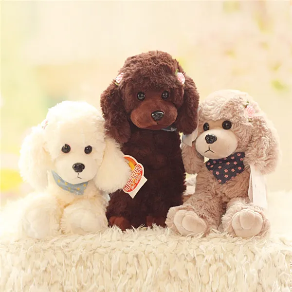 Cute Dog plush toys Poodle Bichon Frise puppy stuffed warm animal toys - 3