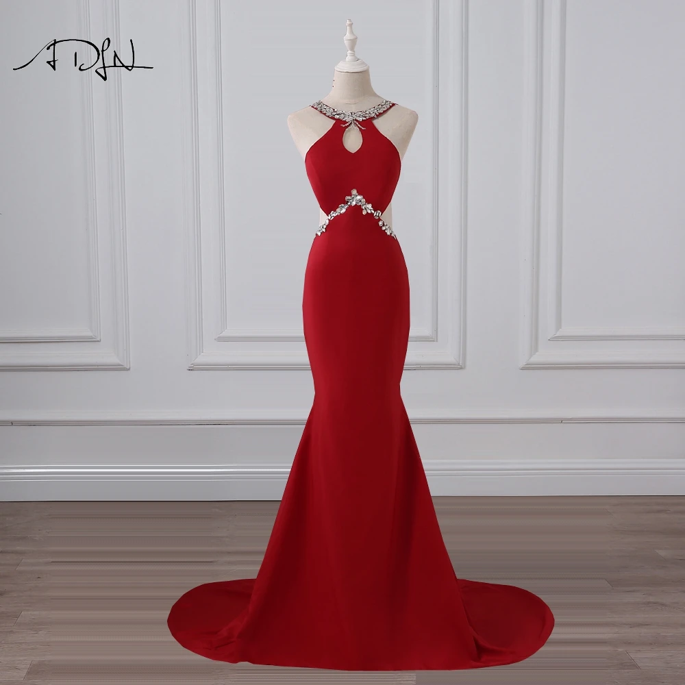 ADLN Beaded Collar Mermaid Evening Dresses Halter Sleeveless Sexy Back Long Prom Gown Red Wedding Party Wear 2019
ADLN Beaded Collar Mermaid Evening Dresses Halter Sleeveless Sexy Back Long Prom Gown Red Wedding Party Wear 2019