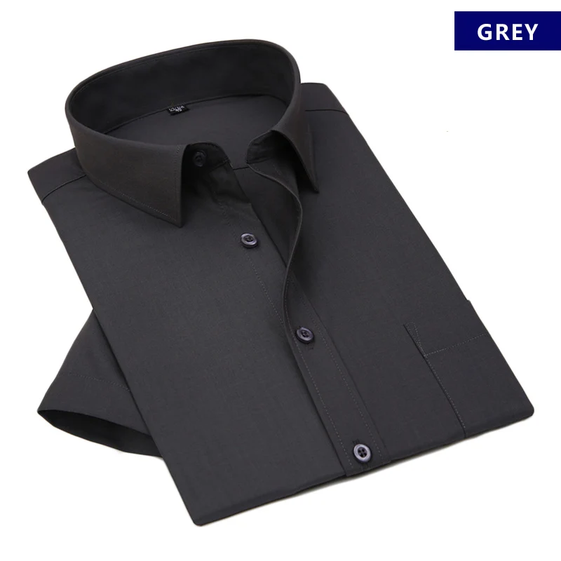men business shirt short sleeve GREY