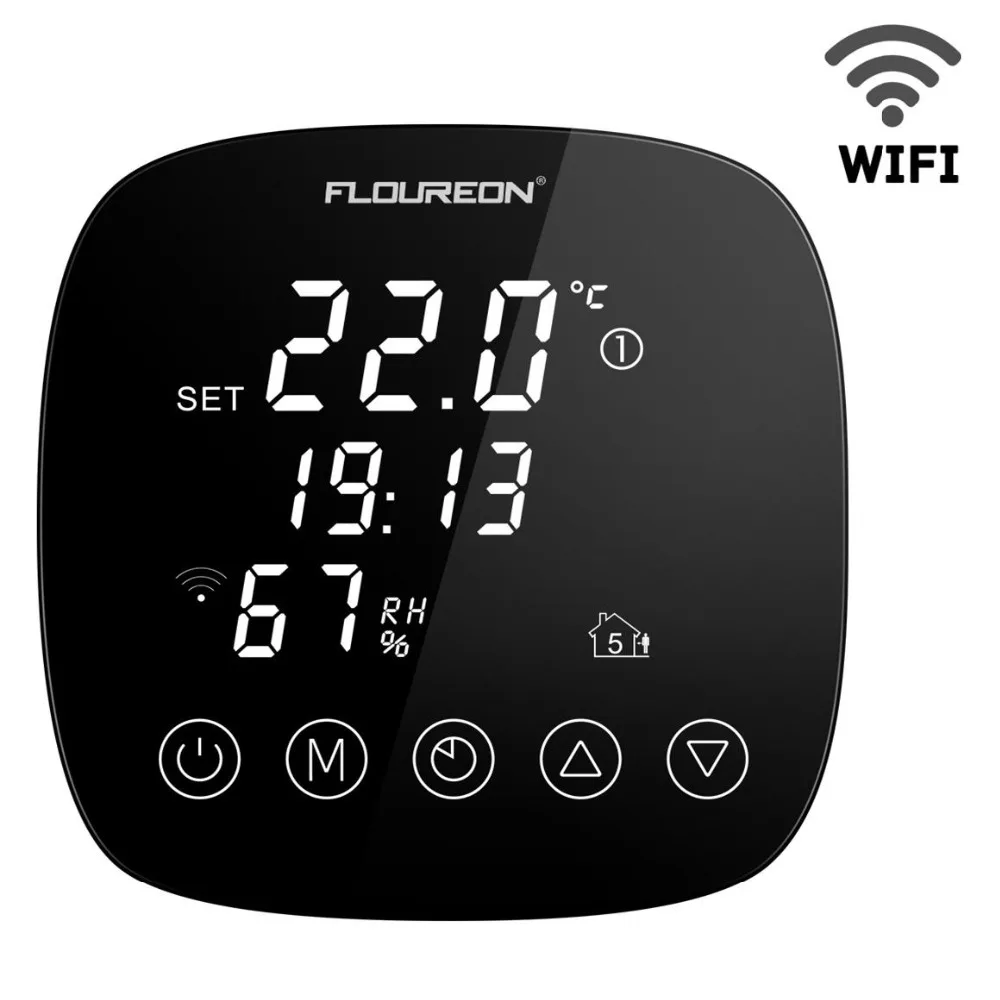 WiFi Thermostat Digital Touch Screen Programmable Temperature Control with Humidity Sensor APP Work with Amazon Echo Google Home
WiFi Thermostat Digital Touch Screen Programmable Temperature Control with Humidity Sensor APP Work with Amazon Echo Google Home