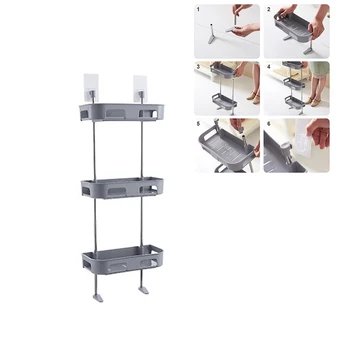Creative Three Layer Storage Rack Multifunction Stackable Storage Organizer Self-adhesive Wall Mounted Bathroom Toilet Shelf
Creative Three Layer Storage Rack Multifunction Stackable Storage Organizer Self-adhesive Wall Mounted Bathroom Toilet Shelf