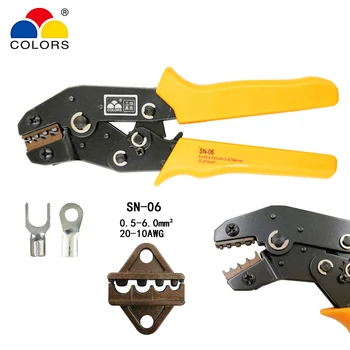 COLORS SN-06 crimping pliers for insulated terminals and connectors clamp self-adjusting capacity 0.5-6mm2 20-10AWG hand tools
COLORS SN-06 crimping pliers for insulated terminals and connectors clamp self-adjusting capacity 0.5-6mm2 20-10AWG hand tools