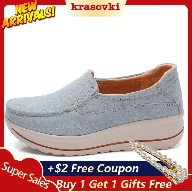 Krosovki Women Shoes Platform Slip on Creepers Moccasins Shoes Genuine Leather Slipony Female Suede Women Sneakers
Krosovki Women Shoes Platform Slip on Creepers Moccasins Shoes Genuine Leather Slipony Female Suede Women Sneakers
