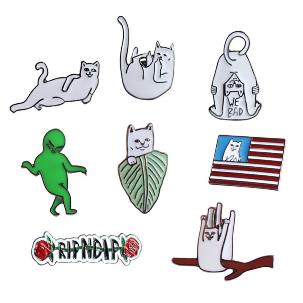 

Cute Funny Cat Alien Enamel Collar Pins Badge Corsage Cartoon Brooch Jewelery Accessories #237445