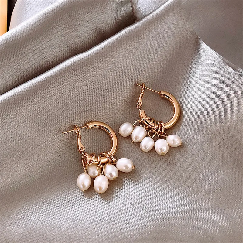 Fashion Handmade Pearl Round Women's Earrings Unique Korea Earrings Wedding Trendy Dangle Jewelry ETD28 (3)