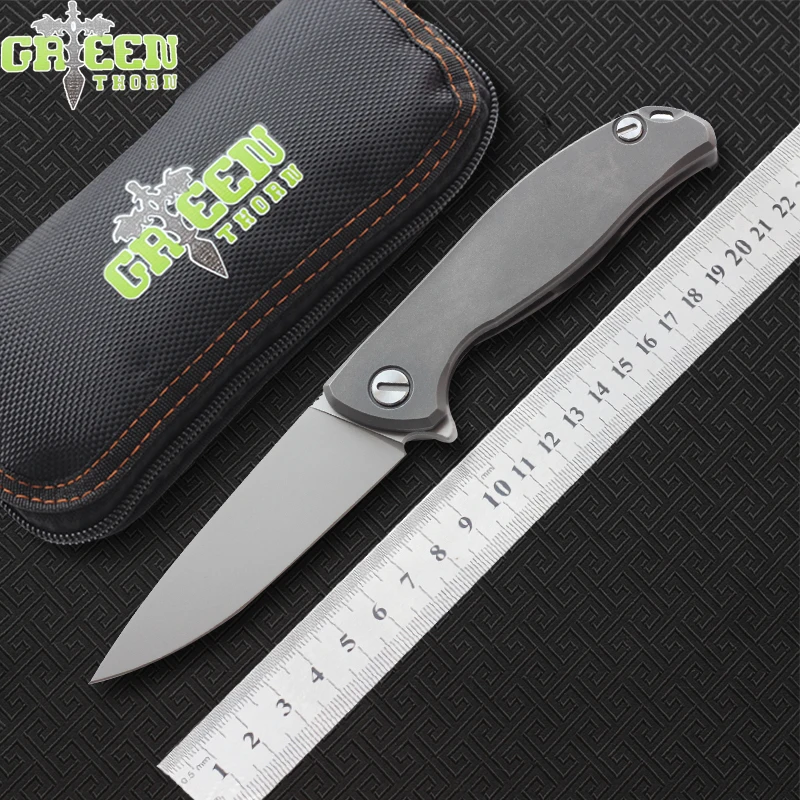 Green thorn F95 Flipper folding knife D2 blade TC4 Titanium Flat handle outdoor camping hunting pocket fruit knife EDC tools
Green thorn F95 Flipper folding knife D2 blade TC4 Titanium Flat handle outdoor camping hunting pocket fruit knife EDC tools