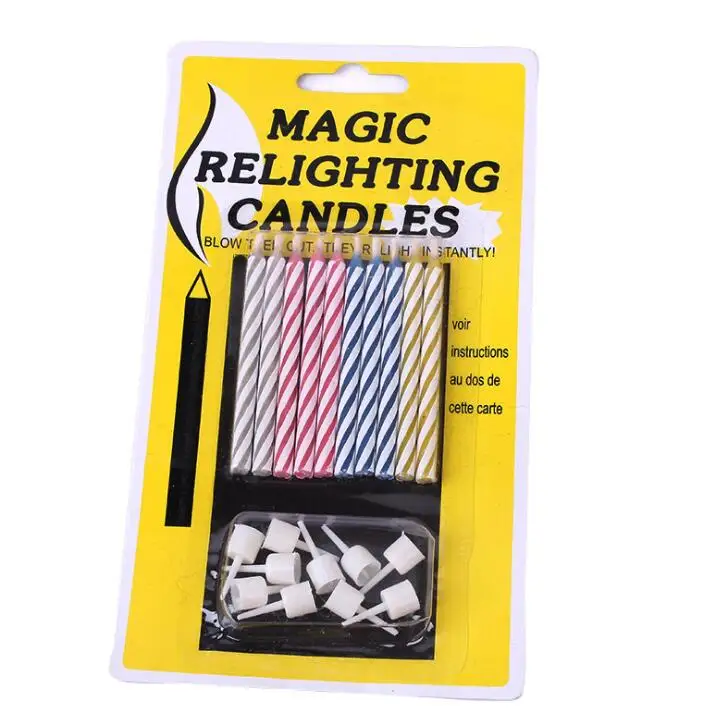 10Pcs/set Magic Trick Relighting Candles Birthday Cake Party Blowing Candle Immortal Magic toys YH1516
10Pcs/set Magic Trick Relighting Candles Birthday Cake Party Blowing Candle Immortal Magic toys YH1516