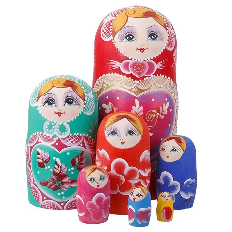 Set of 7 Pcs Wooden Handmade Traditional Russian Nesting Stacking Dollswood Dolls Matryoshka Dolls (Red)
Set of 7 Pcs Wooden Handmade Traditional Russian Nesting Stacking Dollswood Dolls Matryoshka Dolls (Red)