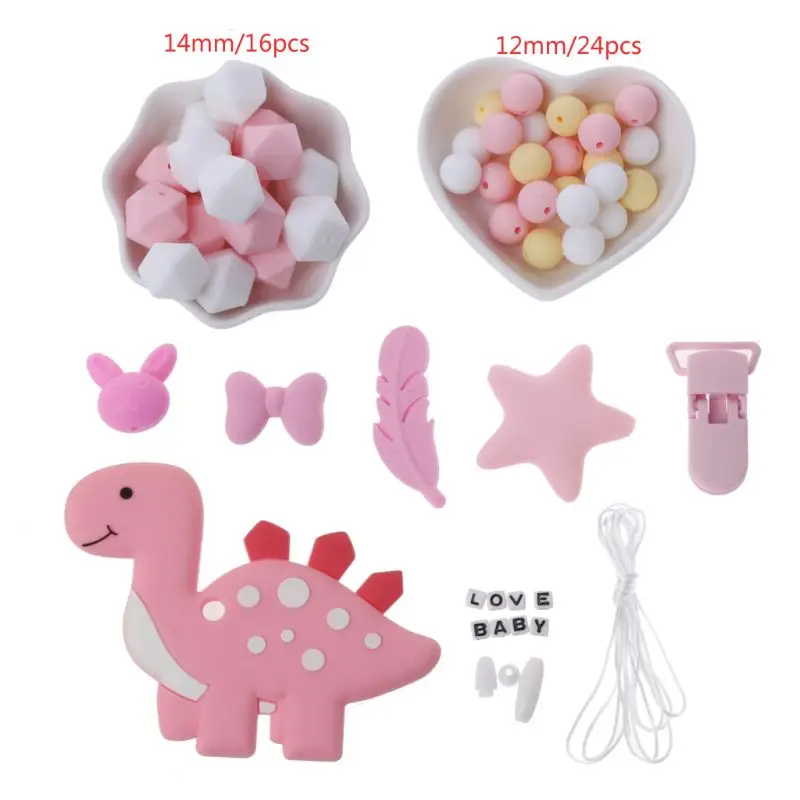 1 Set Unfinished Baby Teething Accessories Silicone Beads Dinosaur Teether Feather Pacifier Clip DIY Teething Necklace
1 Set Unfinished Baby Teething Accessories Silicone Beads Dinosaur Teether Feather Pacifier Clip DIY Teething Necklace