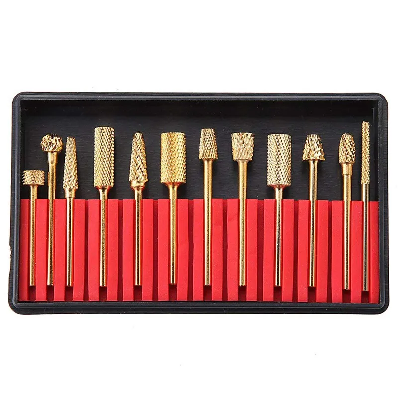 12Pcs Gold Carbide Nail Drill Bit Set Professional Bits Tools 3/32 inch with Storage Case Holder
12Pcs Gold Carbide Nail Drill Bit Set Professional Bits Tools 3/32 inch with Storage Case Holder