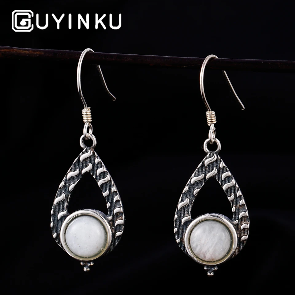 GUYINKU Natural Moonstone 925 Jewelry Trendy Gemstone Drop Earrings For Women Engagement Wedding Gift Fine Earrings
GUYINKU Natural Moonstone 925 Jewelry Trendy Gemstone Drop Earrings For Women Engagement Wedding Gift Fine Earrings