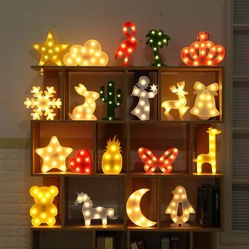 Novelty 3D Night Light Unicorn Marquee Flamingo Table LED Lamp Love Children Star Moon Luminaria Bear Cloud Cactus Decor Letter
Novelty 3D Night Light Unicorn Marquee Flamingo Table LED Lamp Love Children Star Moon Luminaria Bear Cloud Cactus Decor Letter